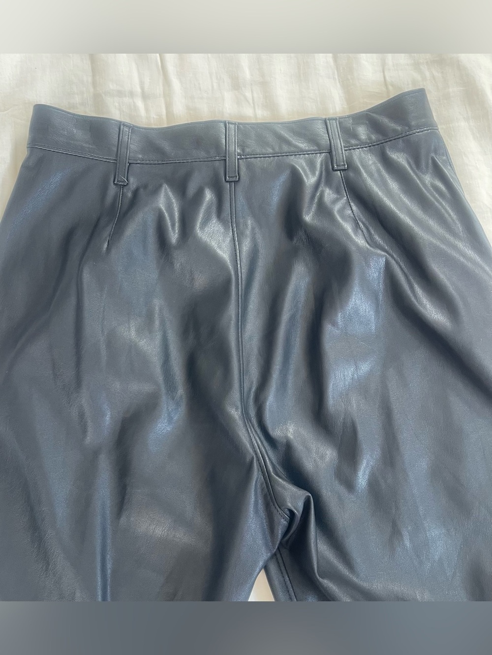 Black Faux Leather Trouser Pants - Picture 9 of 9